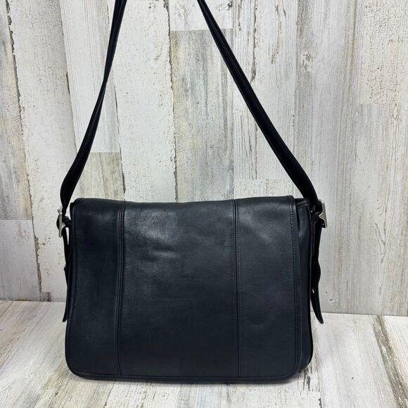 Coach Vintage 90s Black Leather Unisex
Legacy Mail Messenger Bag #9065 - Picture 1 of 12